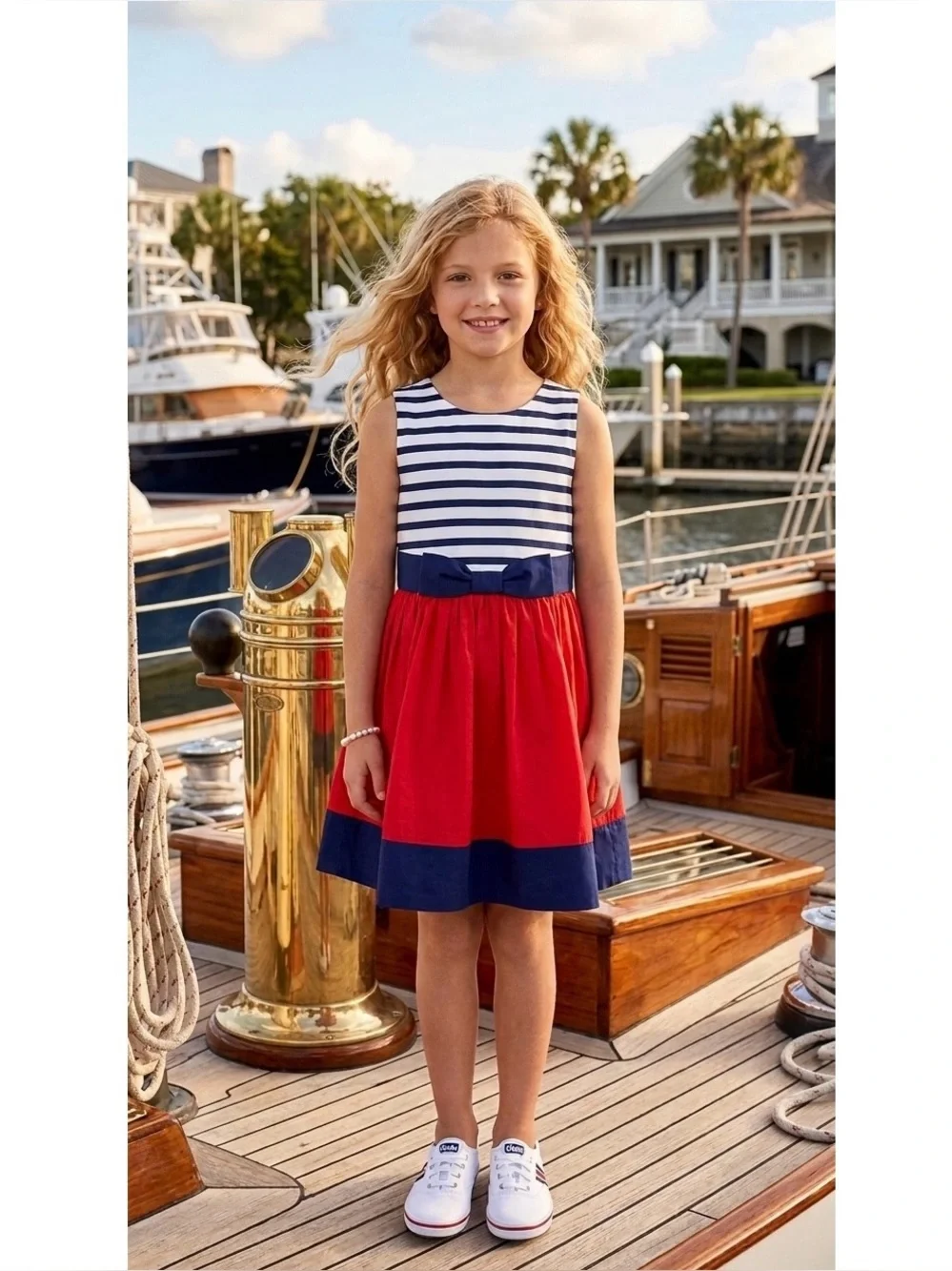 NWT Gymboree Nautical Patriotic Red White Blue dress girls summer dress sz 8